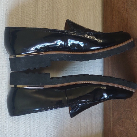 Franco Sarto Black Patent Slip-On Lug Sole Loafers - Size 8.5M - Picture 7 of 9